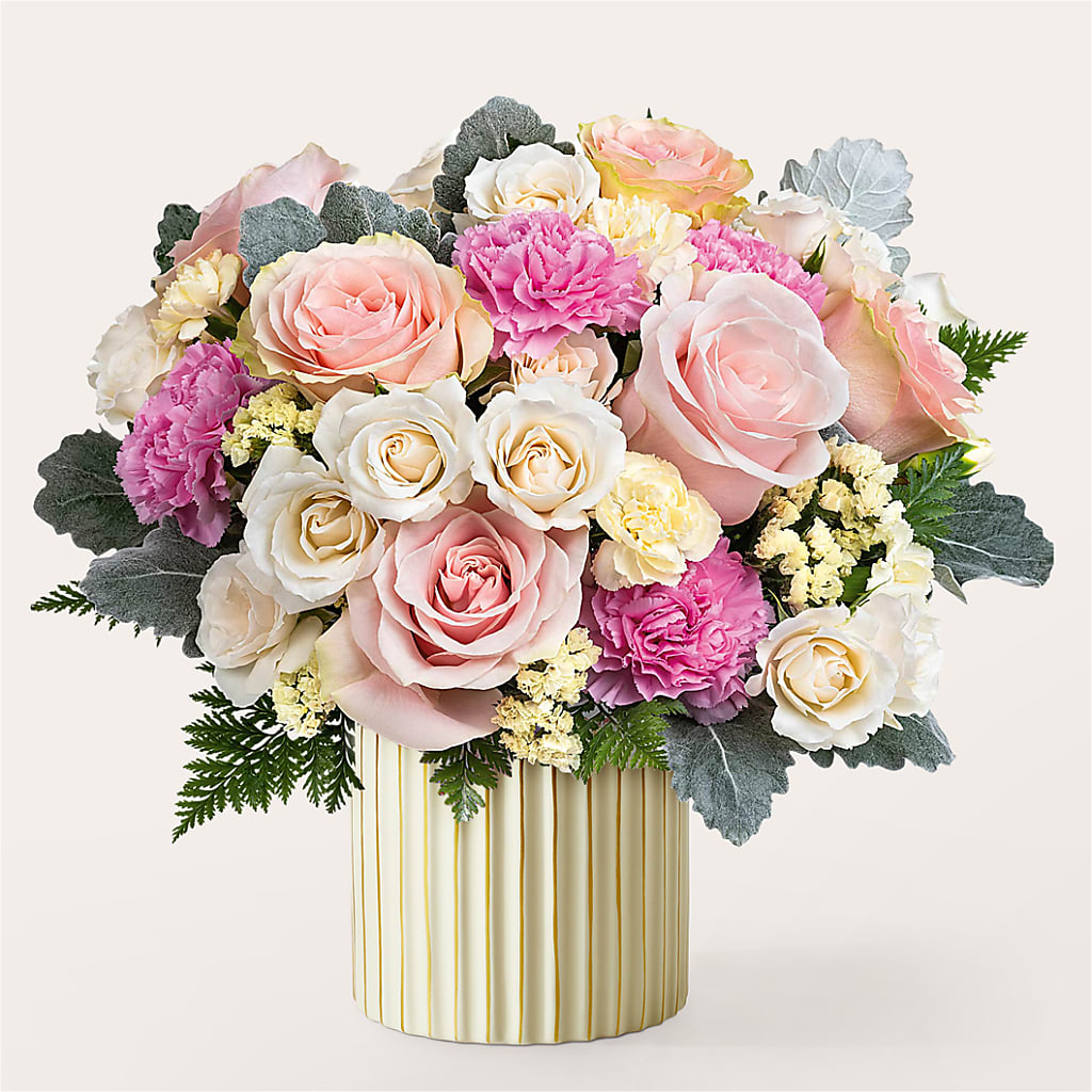 Blissful Moments Bouquet with Ivory Vase – Ellijay Florist And Gifts, Ellijay GA