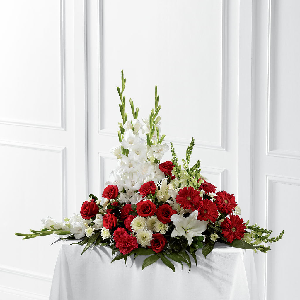 Crimson & White Arrangement – Ellijay Florist And Gifts, Ellijay GA