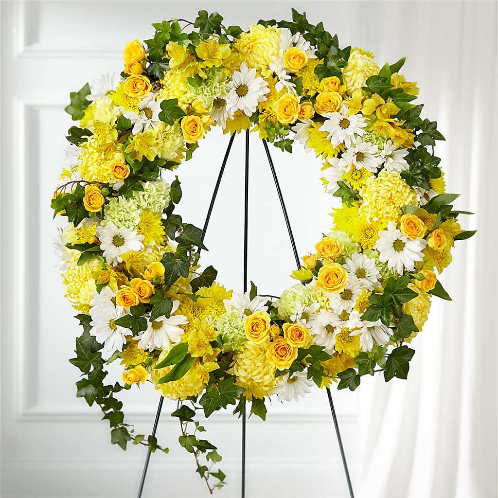 Golden Remembrance Wreath – Ellijay Florist And Gifts, Ellijay GA