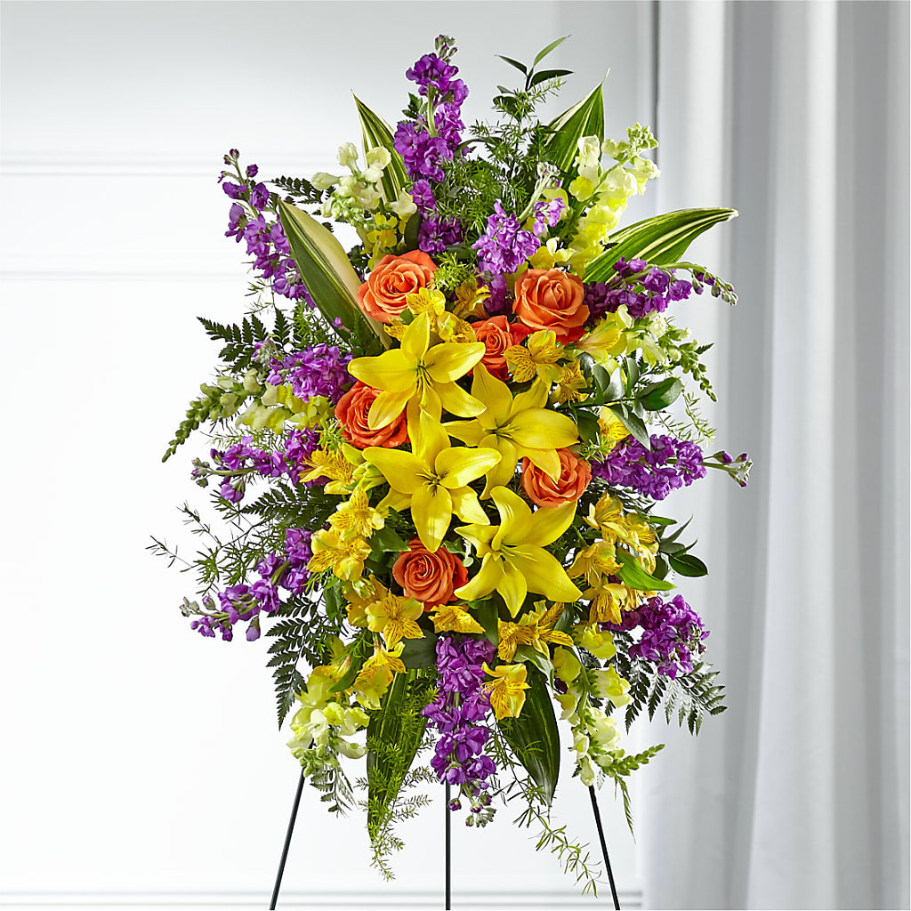 Thoughtful Prayers Standing Spray – Ellijay Florist And Gifts, Ellijay GA