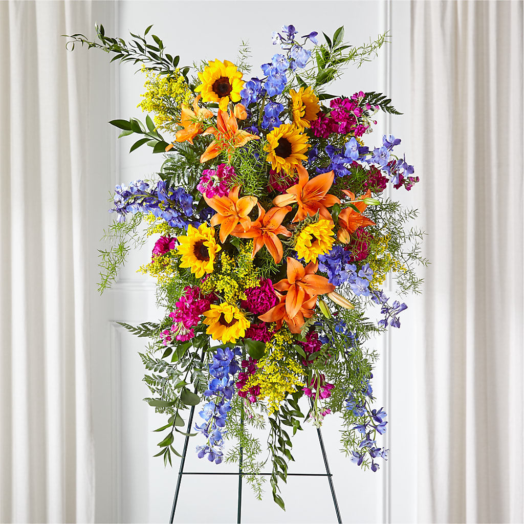 Sunlit Memories Standing Spray (Standard) – Ellijay Florist And Gifts, Ellijay GA