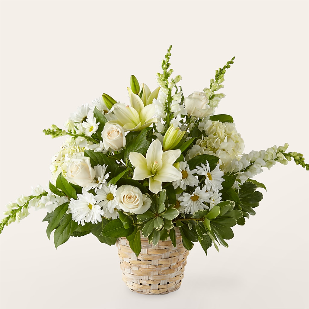 Ivory Elegance Floral Basket – Ellijay Florist And Gifts, Ellijay GA