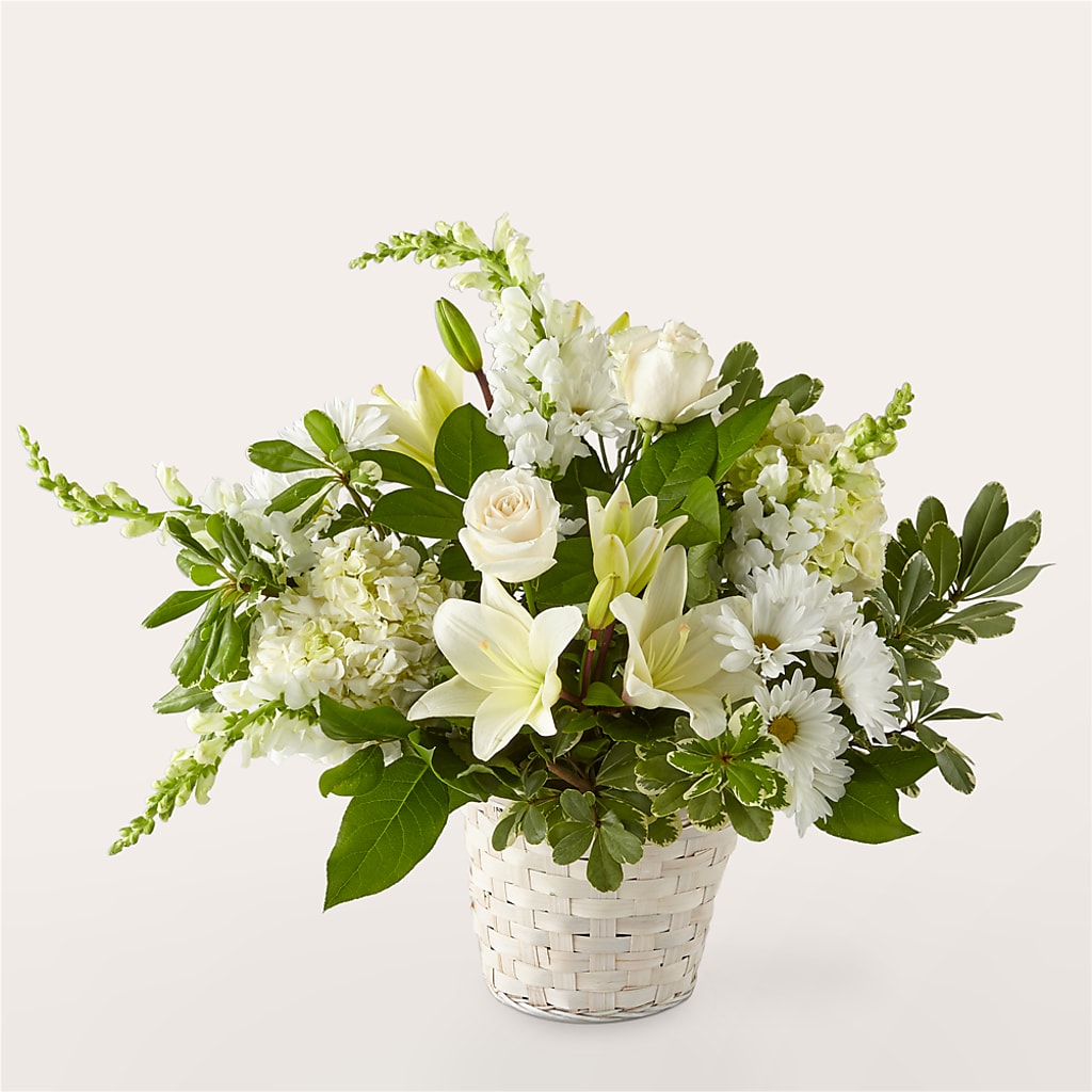 Ivory Elegance Floral Basket – Ellijay Florist And Gifts, Ellijay GA