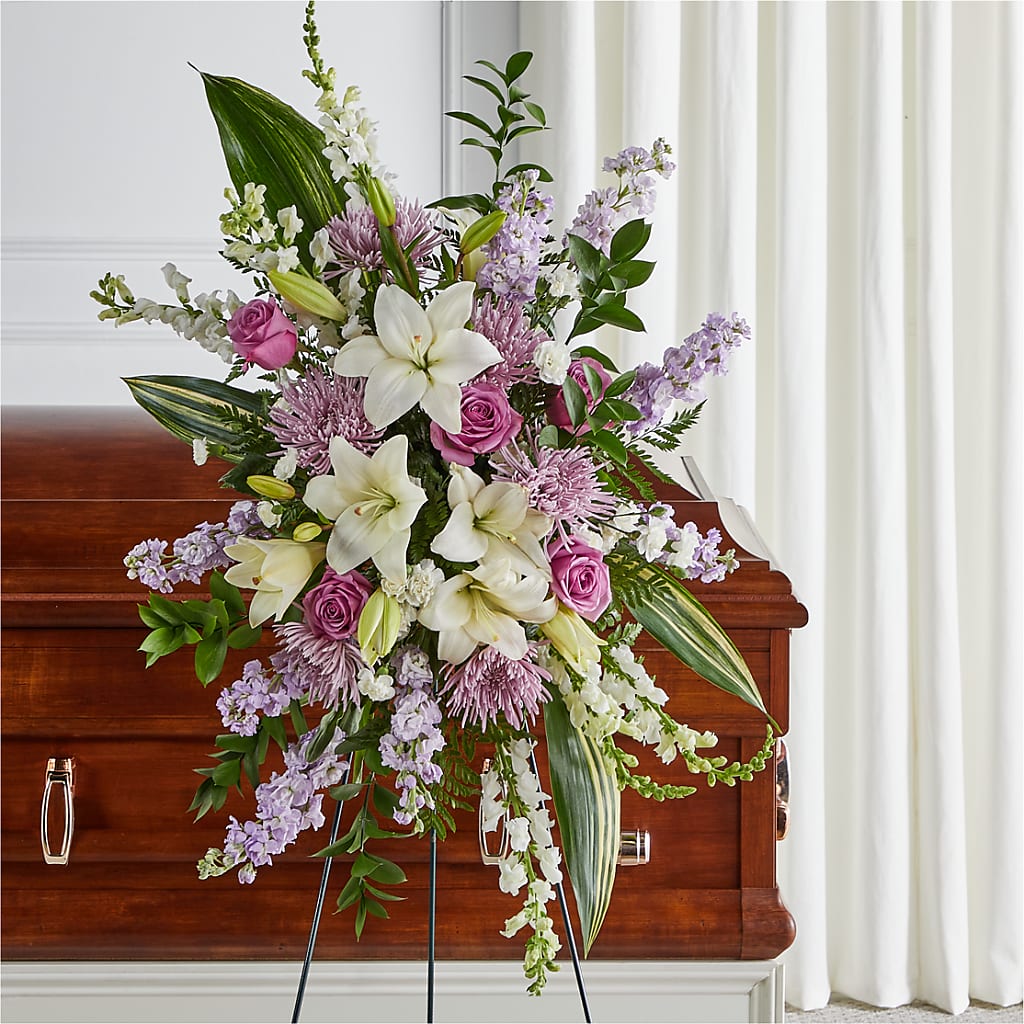 Grateful Hearts Standing Spray – Ellijay Florist And Gifts, Ellijay GA