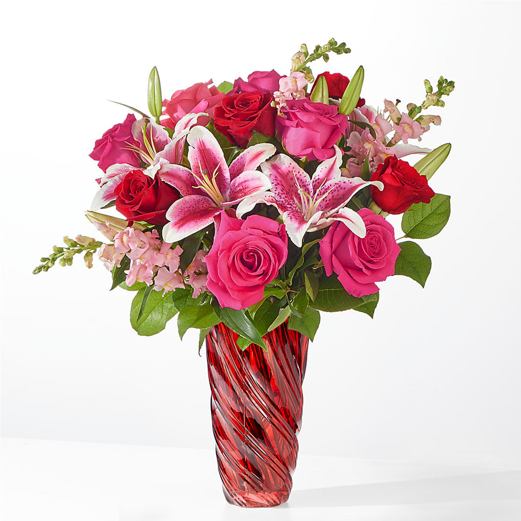 Always You Bouquet with Luxe Swirl Vase – Ellijay Florist And Gifts, Ellijay GA