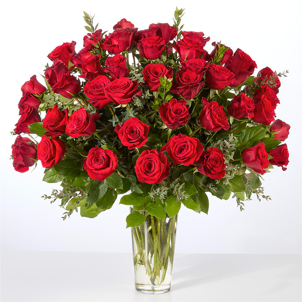 Forever Yours Fifty Stem Red Rose Bouquet – Ellijay Florist And Gifts, Ellijay GA