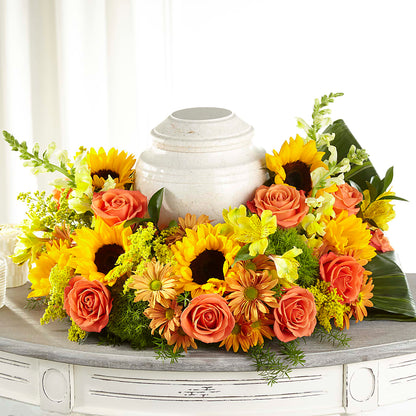 Faithful Sunflower Cremation Adornment –  Ellijay Florist And Gifts, Ellijay GA