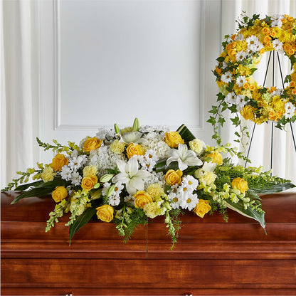 Golden Harmony Casket Spray –  Ellijay Florist And Gifts, Ellijay GA