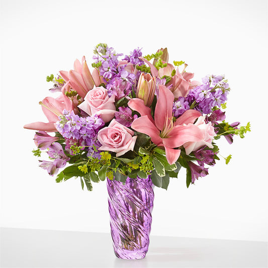 Precious Petals Bouquet with Luxe Swirl Vase –  Ellijay Florist And Gifts, Ellijay GA