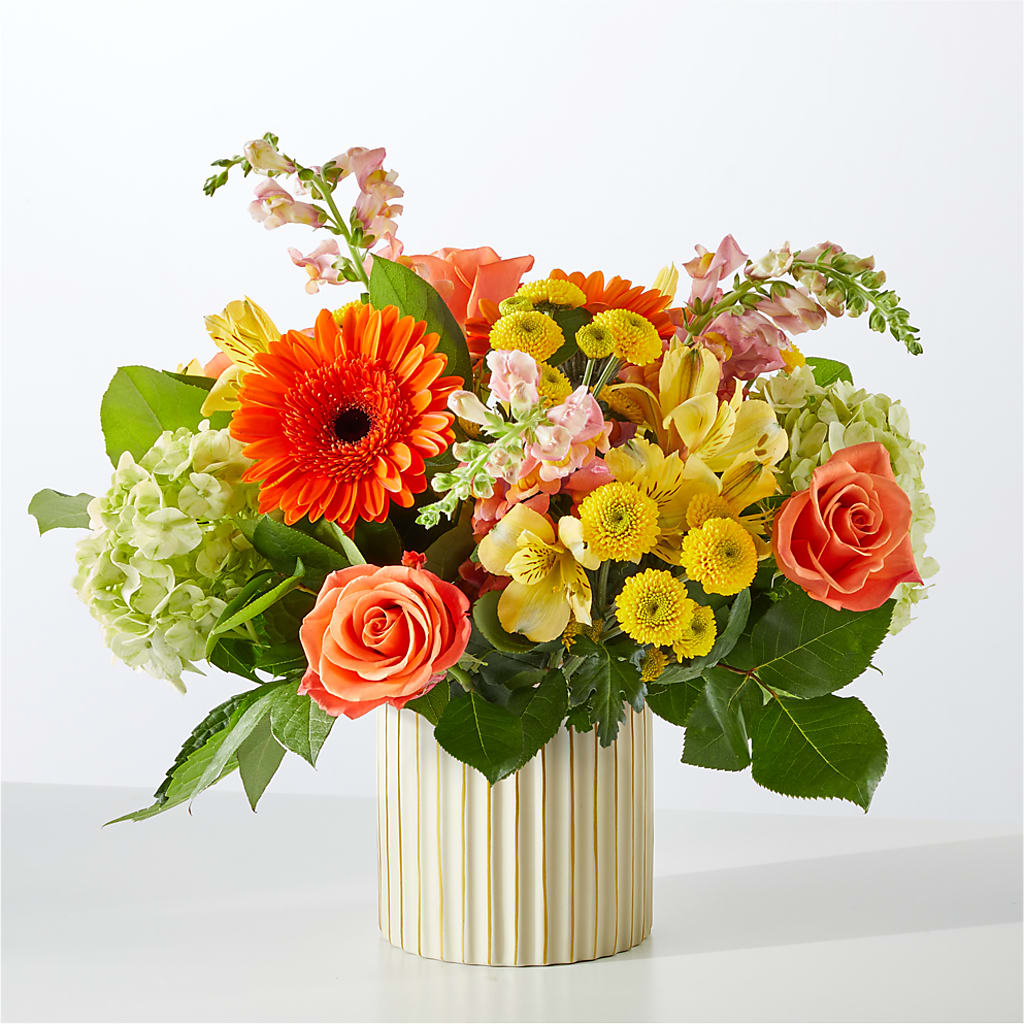 Autumn Sunshine Bouquet with Ivory Vase –  Ellijay Florist And Gifts, Ellijay GA