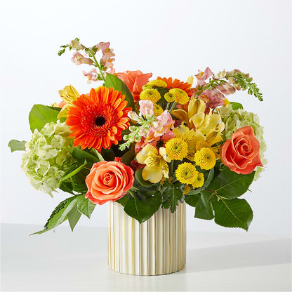 Autumn Sunshine Bouquet with Ivory Vase –  Ellijay Florist And Gifts, Ellijay GA